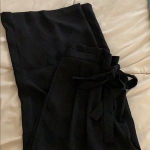 Adrianna Papell Black High Waisted Crop Pants